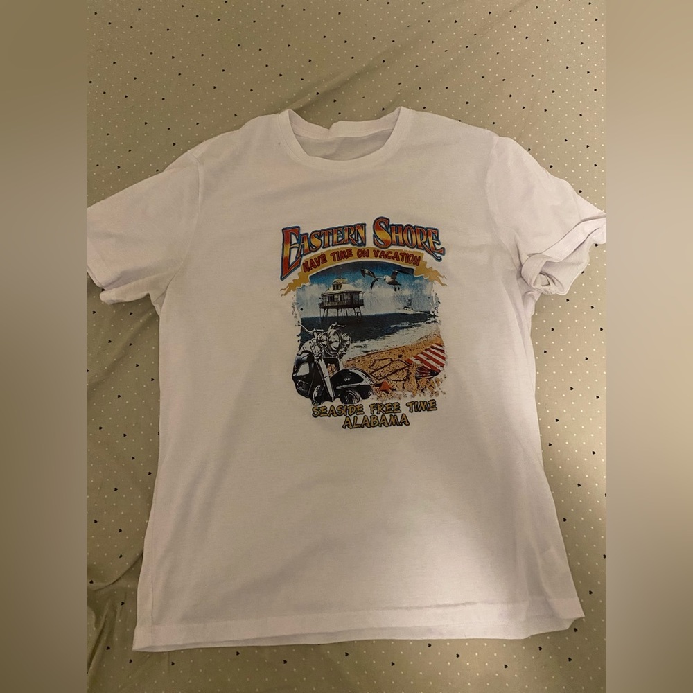 White graphic tee